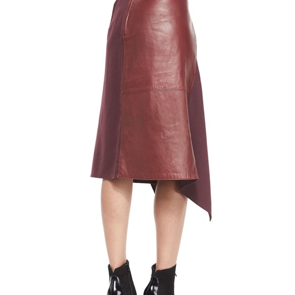 3.1 Phillip Lim Leather-Wool Flight Detail Skirt, Crimson sz 8 - Picture 16 of 16